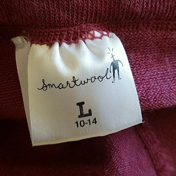 Girl's Smartwool Striped Raspberry Gray Tights - Picture 2 of 3